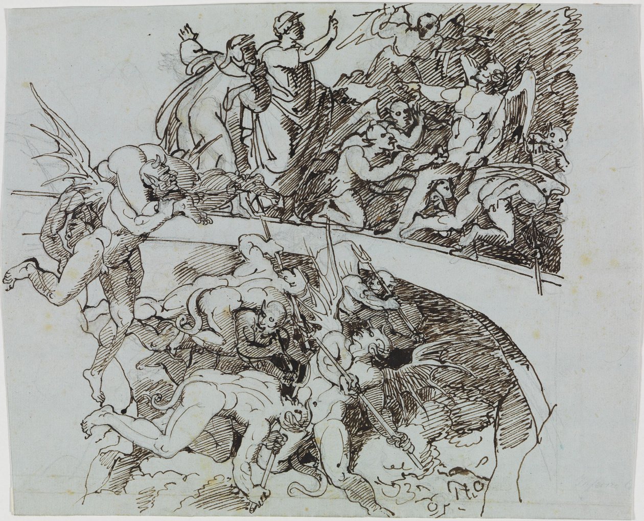Am Pechsee der Krämer, der Ratsherr von Lucca (Dante Inferno, Canto 21, V 34) von Joseph Anton Koch