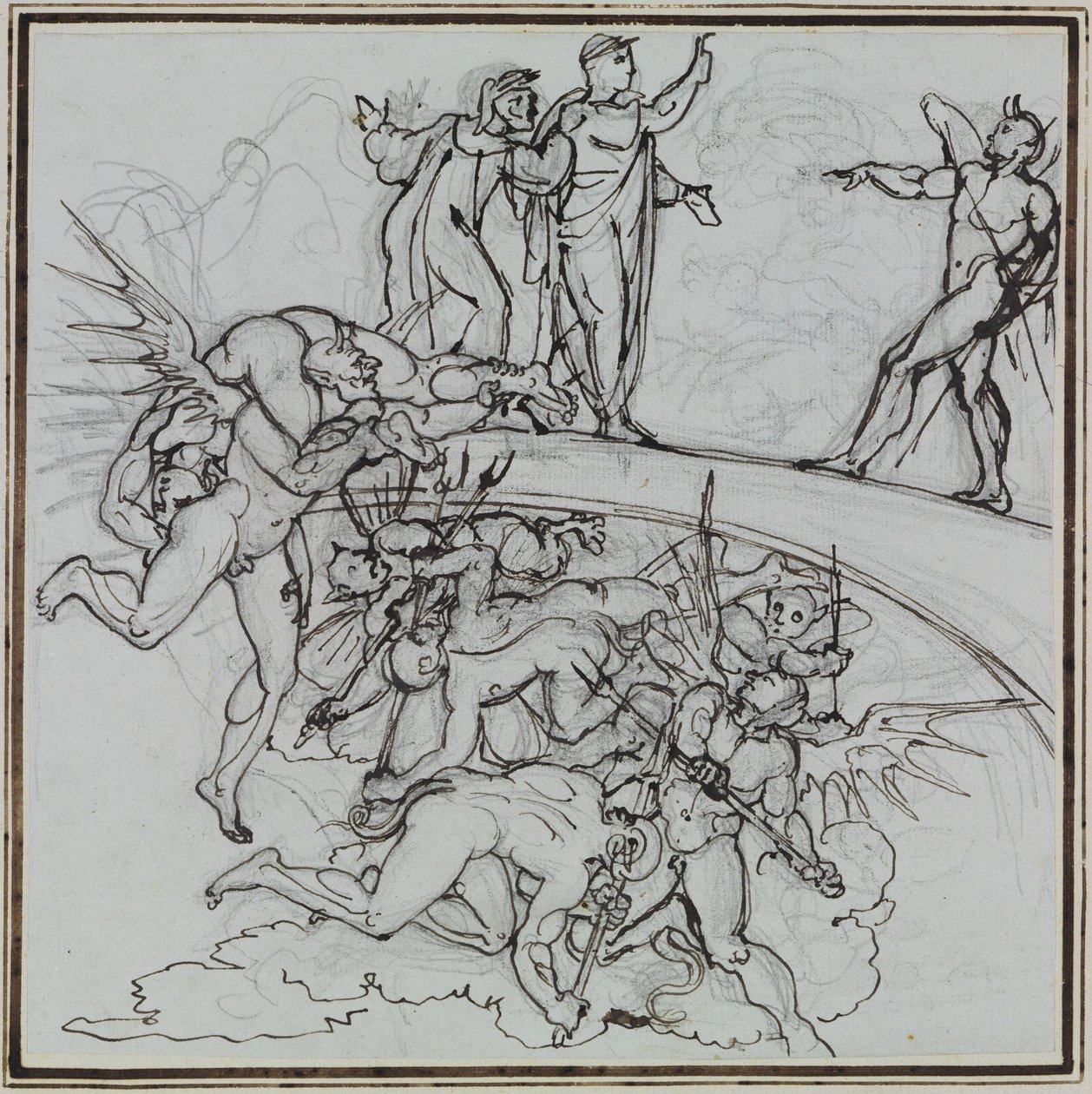 Am Pechsee der Krämer, der Ratsherr von Lucca (Dante Inferno, Canto 21, V 34) von Joseph Anton Koch
