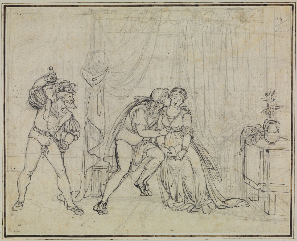 Francesca und Paolo von Malatesta überrascht (Dante Inferno, Canto 5, V 100) von Joseph Anton Koch