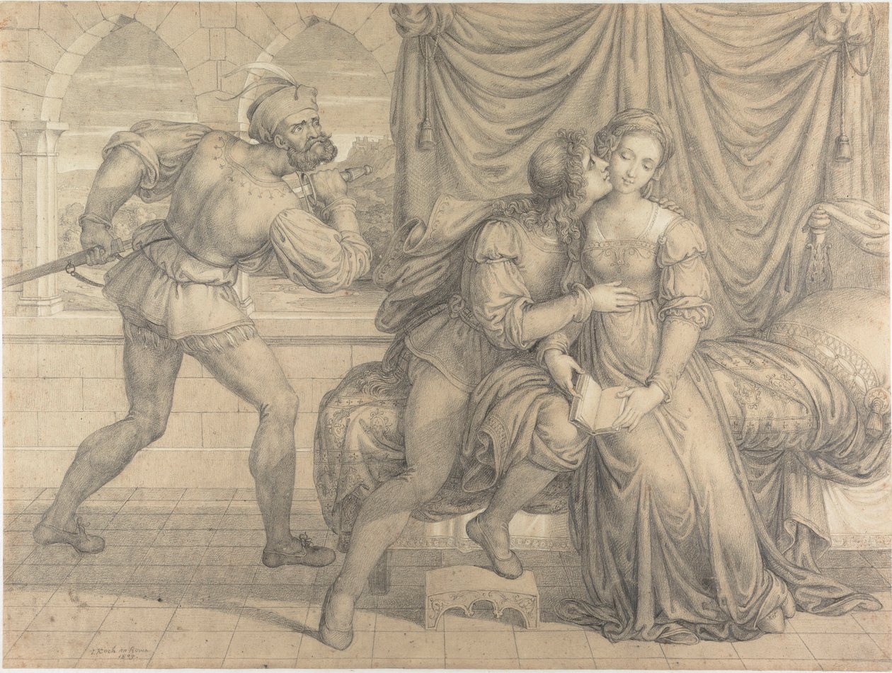 Paolo und Francesca, überrascht von Gianciotto Malatesta, 1809 von Joseph Anton Koch