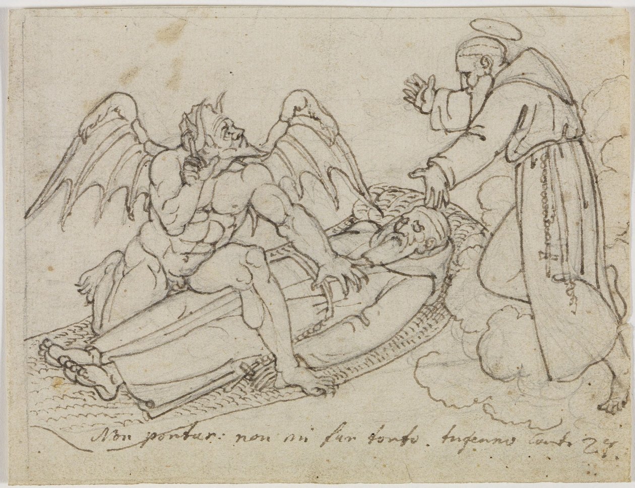 Skizze zu Guido da Montefeltro (Dante Inferno, Canto 27) von Joseph Anton Koch