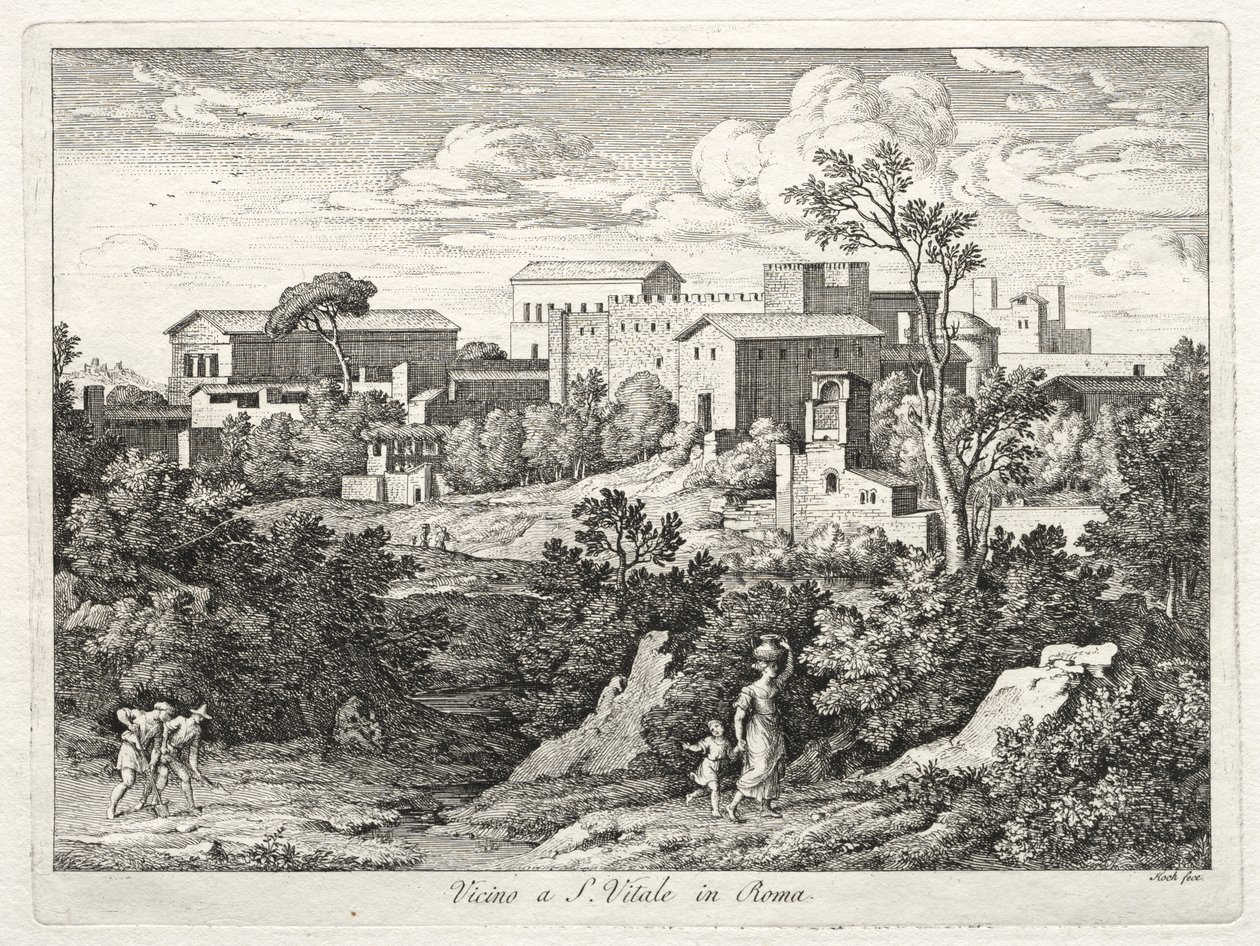 Blick auf San Vitale, Rom von Joseph Anton Koch