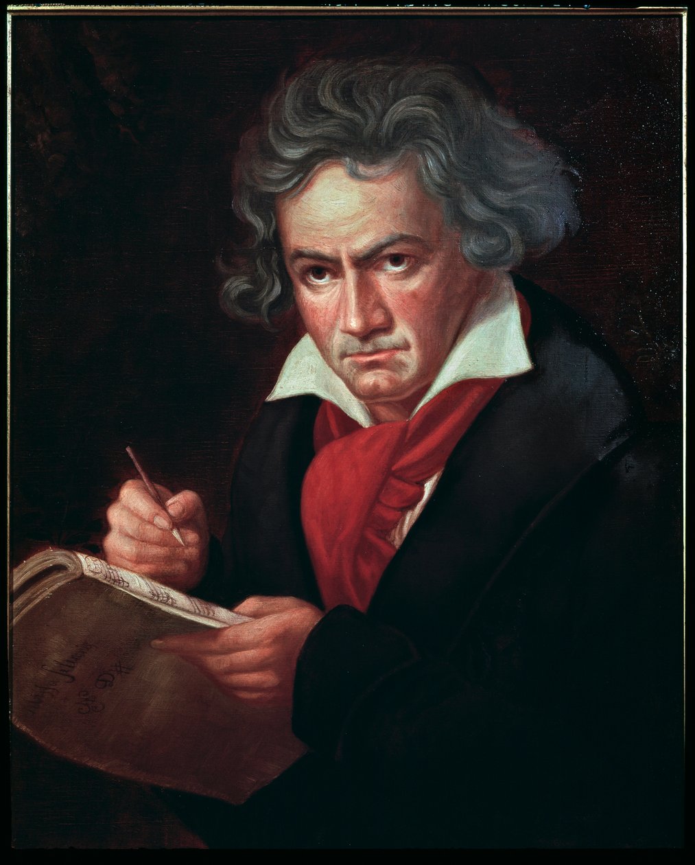 Porträt von Ludwig van Beethoven (1770-1827), deutscher Musiker, beim Komponieren der Missa solemnis von Joseph Carl Stieler
