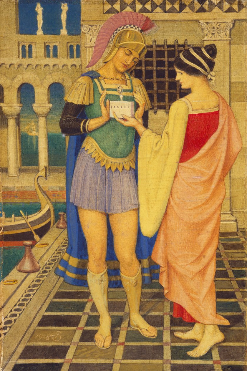 Ein römischer Gladiator und seine Dame von Joseph Edward Southall