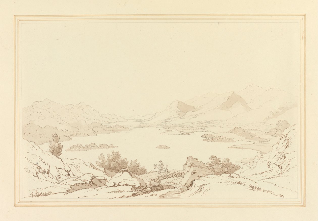 Gesamtansicht des Derwent Water Sees von Joseph Farington