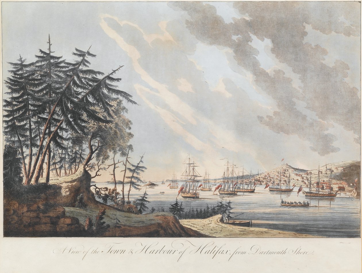 Ansicht der Stadt und des Hafens von Halifax von Dartmouth Shore von Joseph Frederick Wallet DesBarres