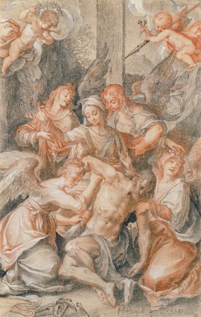 Pieta mit Engeln und Putti von Joseph Heintz
