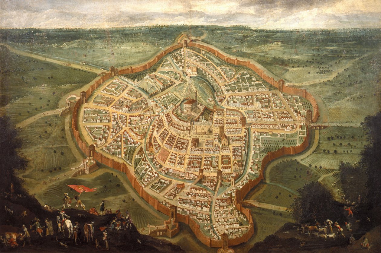 Karte der Stadt Udine, Mitte des 17. Jahrhunderts von Joseph Heintz the Younger