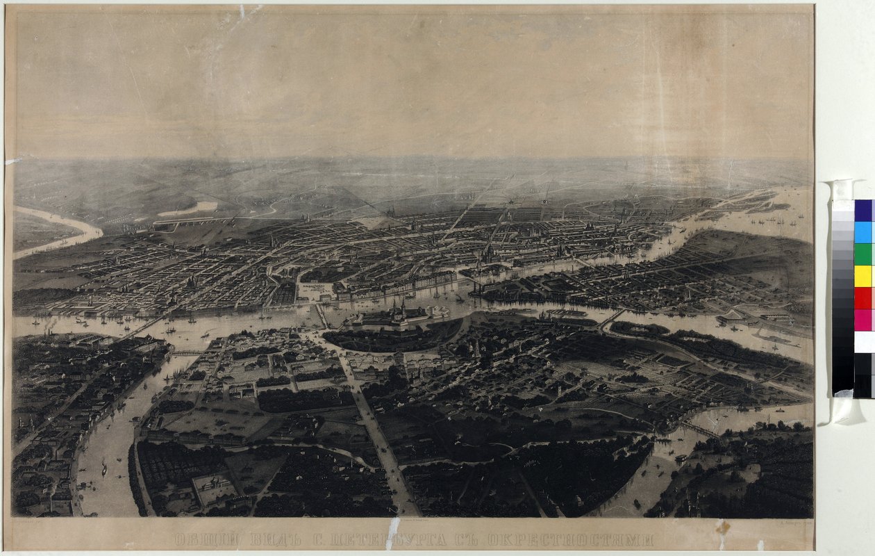 Panorama von St. Petersburg und Umgebung aus der Vogelperspektive von Joseph Jossifovich Charlemagne