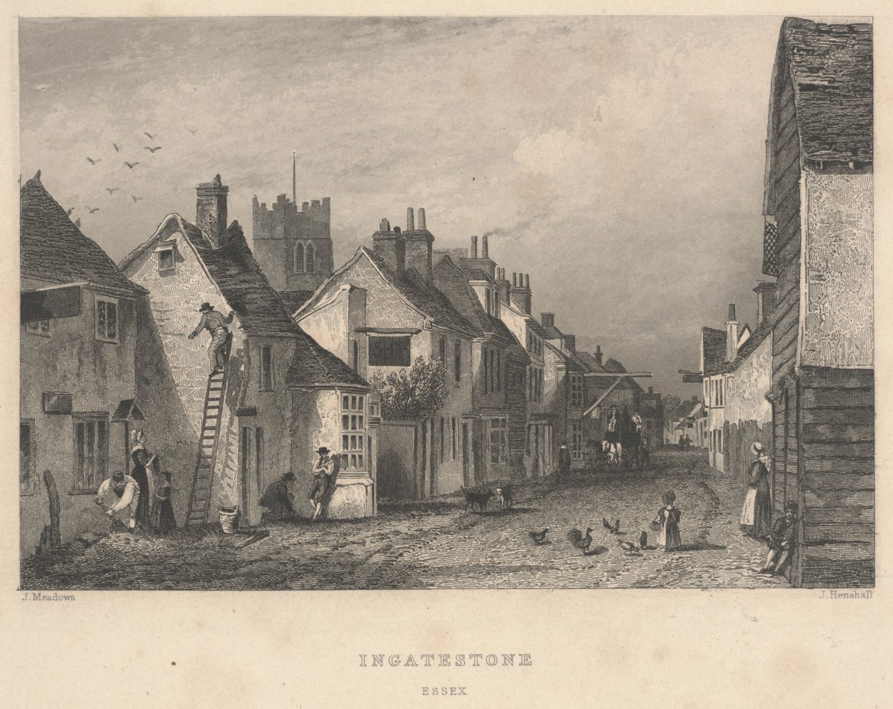 Ingatestone, Essex, Druck von John Henry Henshall von Joseph Kenny (after) Meadows