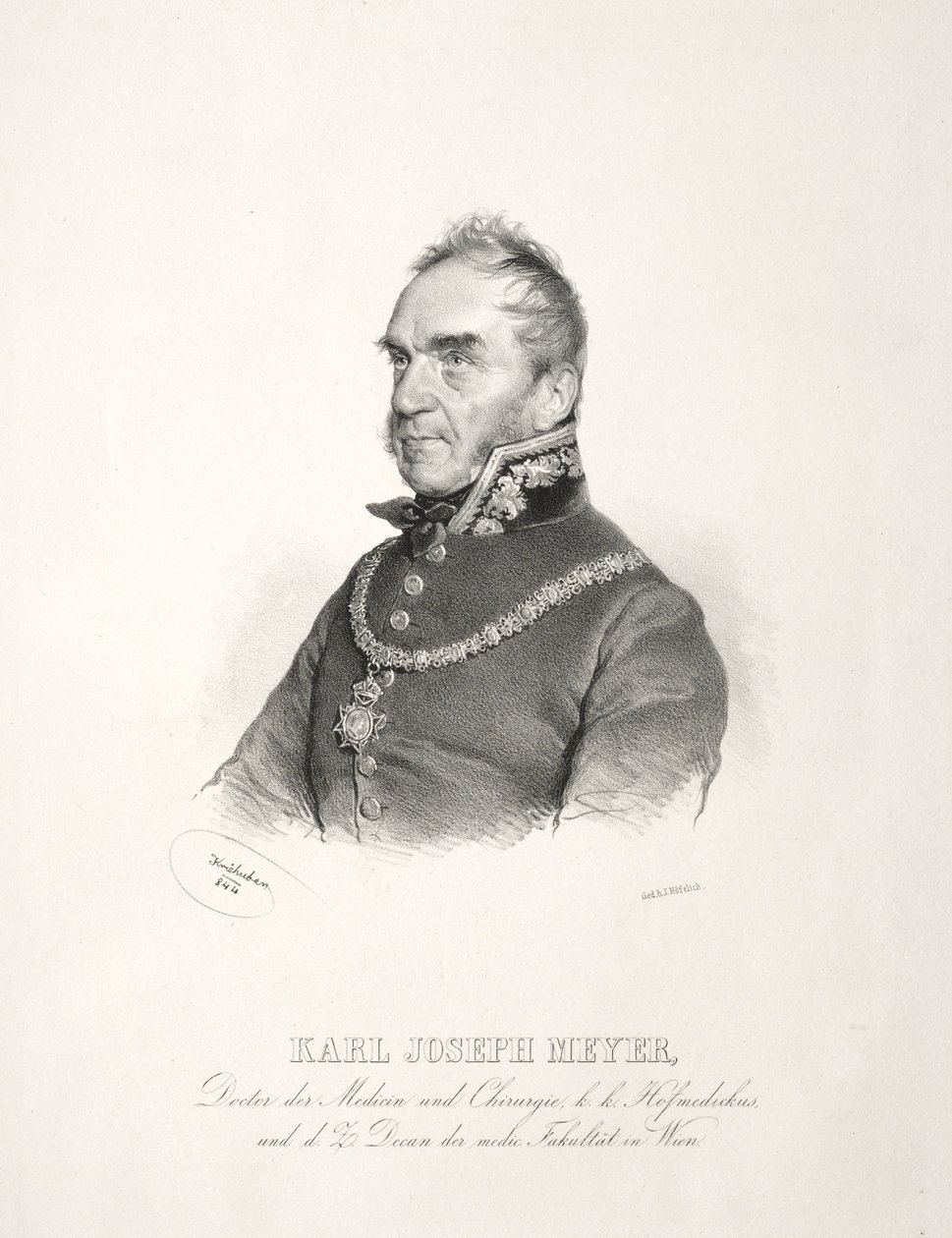 Porträt von Dr. Karl Joseph Meyer, 1844 von Joseph Kriehuber
