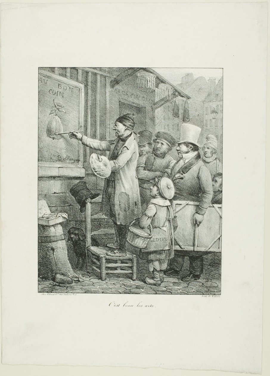 Wie schön sind die Künste, aus Croquis Lithographiques...1823 von Joseph Louis Hippolyte Bellange