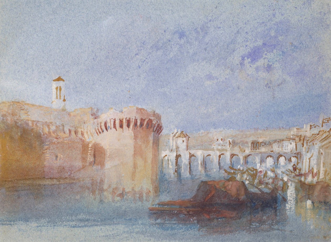 Angers: Die Mauern der Doutre mit dem Turm der Kirche La Trinité von Joseph Mallord William Turner