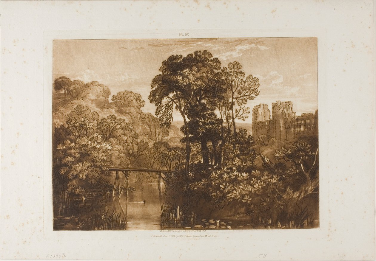 Berry Pomeroy Castle, Platte 58 aus Liber Studiorum von Joseph Mallord William Turner
