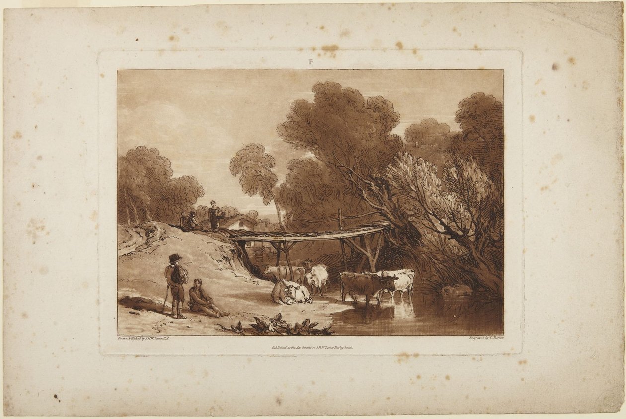 Brücke und Kühe von Joseph Mallord William Turner