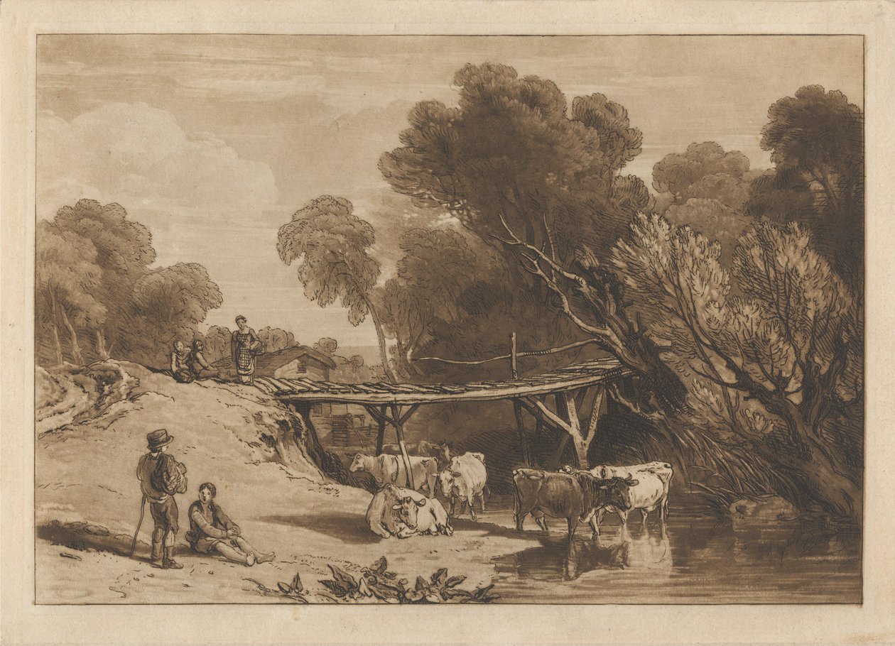 Brücke und Kühe von Joseph Mallord William Turner