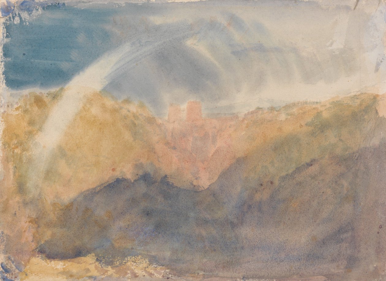 Chrichton Castle mit einem Regenbogen; Farbstudie von Joseph Mallord William Turner