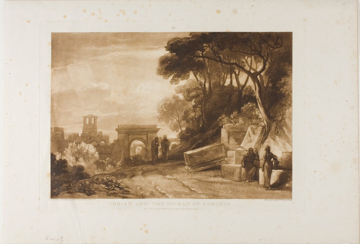 Christus und die Frau von Samaria, Platte 71 aus Liber Studiorum von Joseph Mallord William Turner