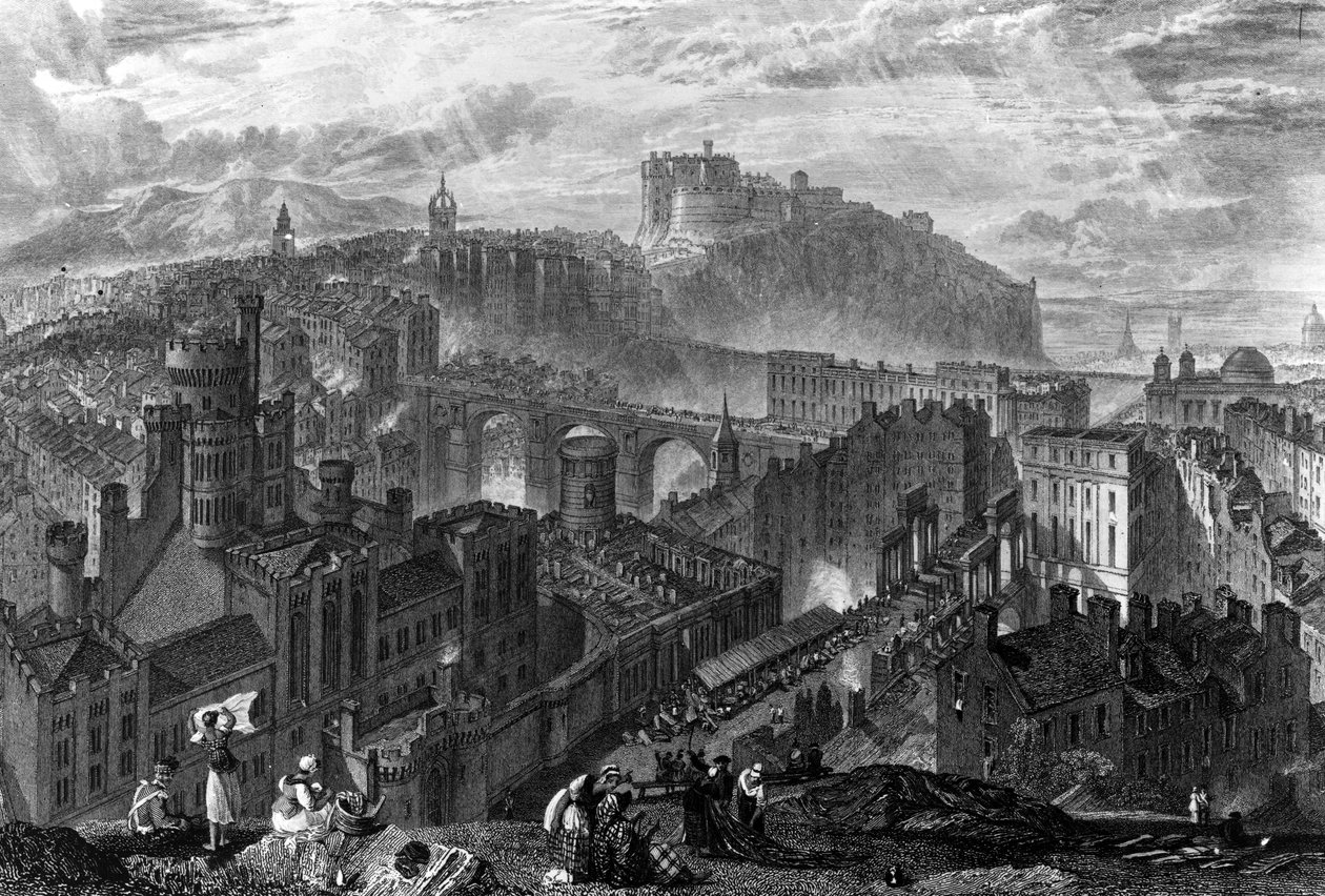 Edinburgh vom Calton Hill, graviert von George Cooke, 1820 von Joseph Mallord William Turner