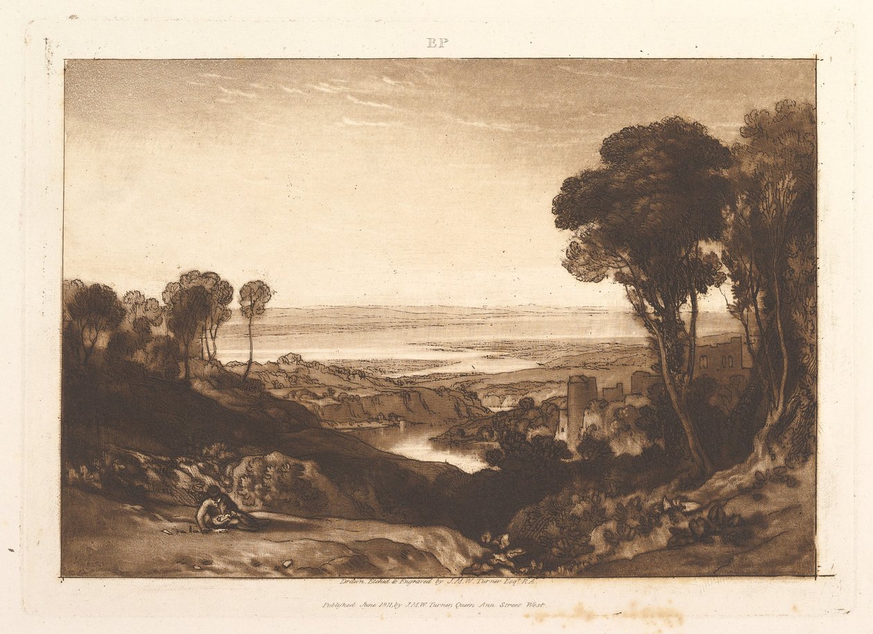 Zusammenfluss von Severn und Wye, Teil VI, Platte 28 aus "Liber Studiorum" von Joseph Mallord William Turner