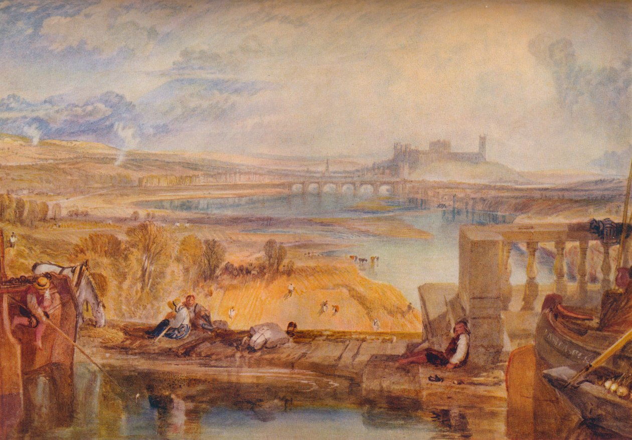 Lancaster, von der Aquäduktbrücke, um 1825 von Joseph Mallord William Turner