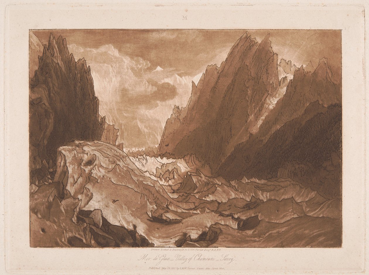 Mer de Glace, Tal von Chamouni, Savoyen von Joseph Mallord William Turner