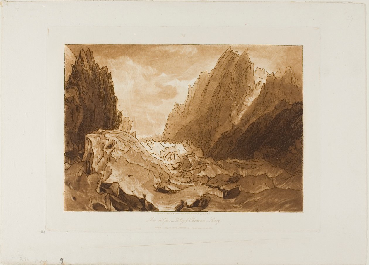 Mer de Glace, Tafel 50 aus Liber Studiorum von Joseph Mallord William Turner