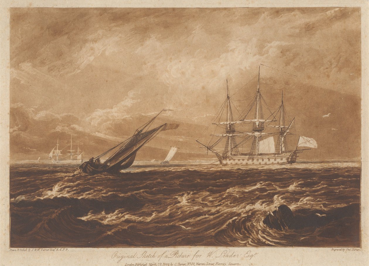 Originalskizze eines Bildes für W. Leader, Esq. von Joseph Mallord William Turner