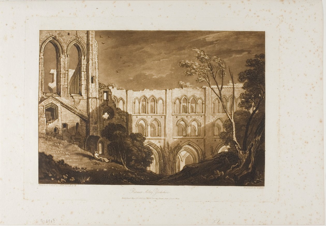 Rivaux Abbey, Tafel 51 aus Liber Studiorum von Joseph Mallord William Turner