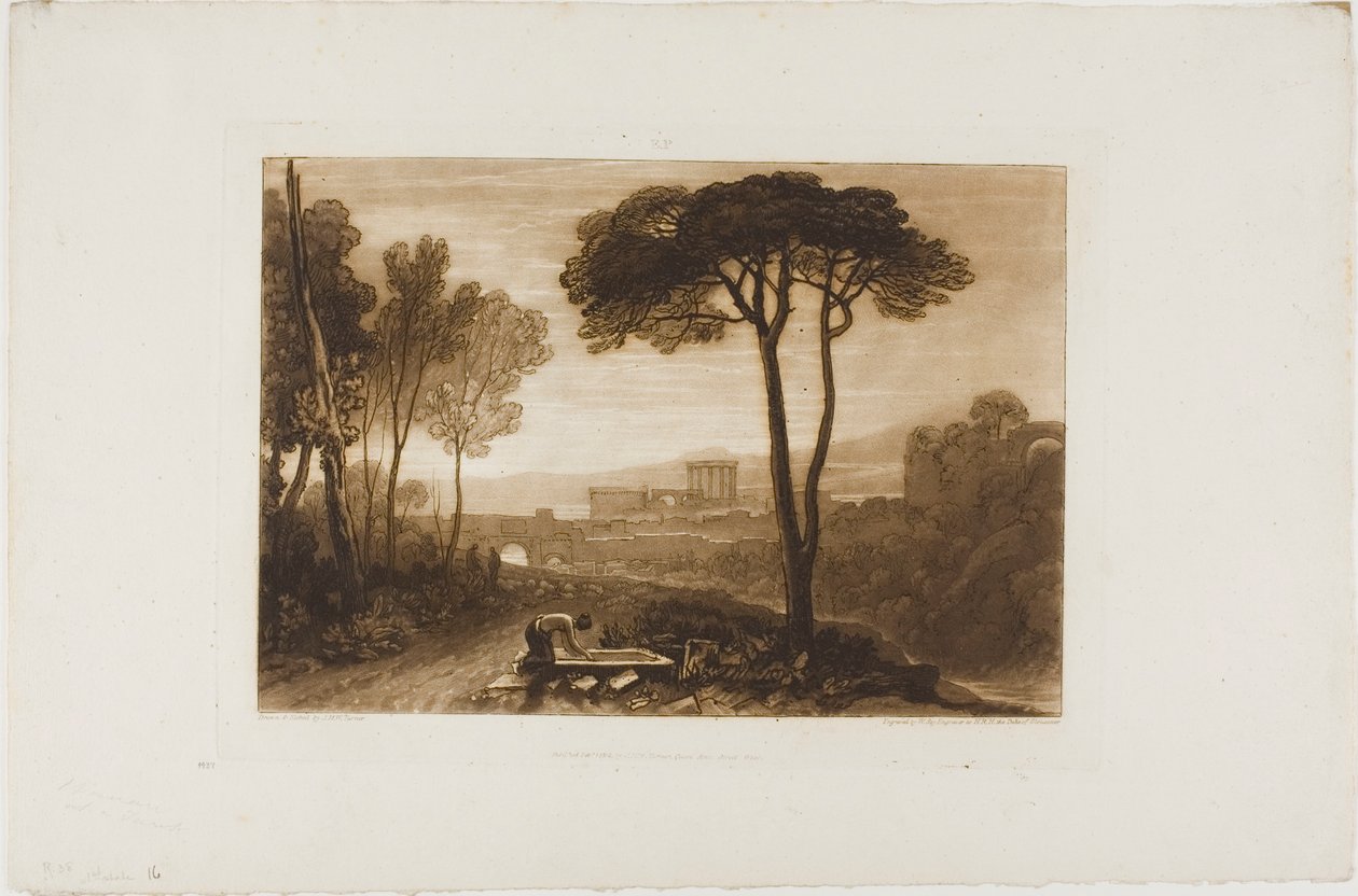 Szene in der Campagna, Platte 38 aus Liber Studiorum von Joseph Mallord William Turner