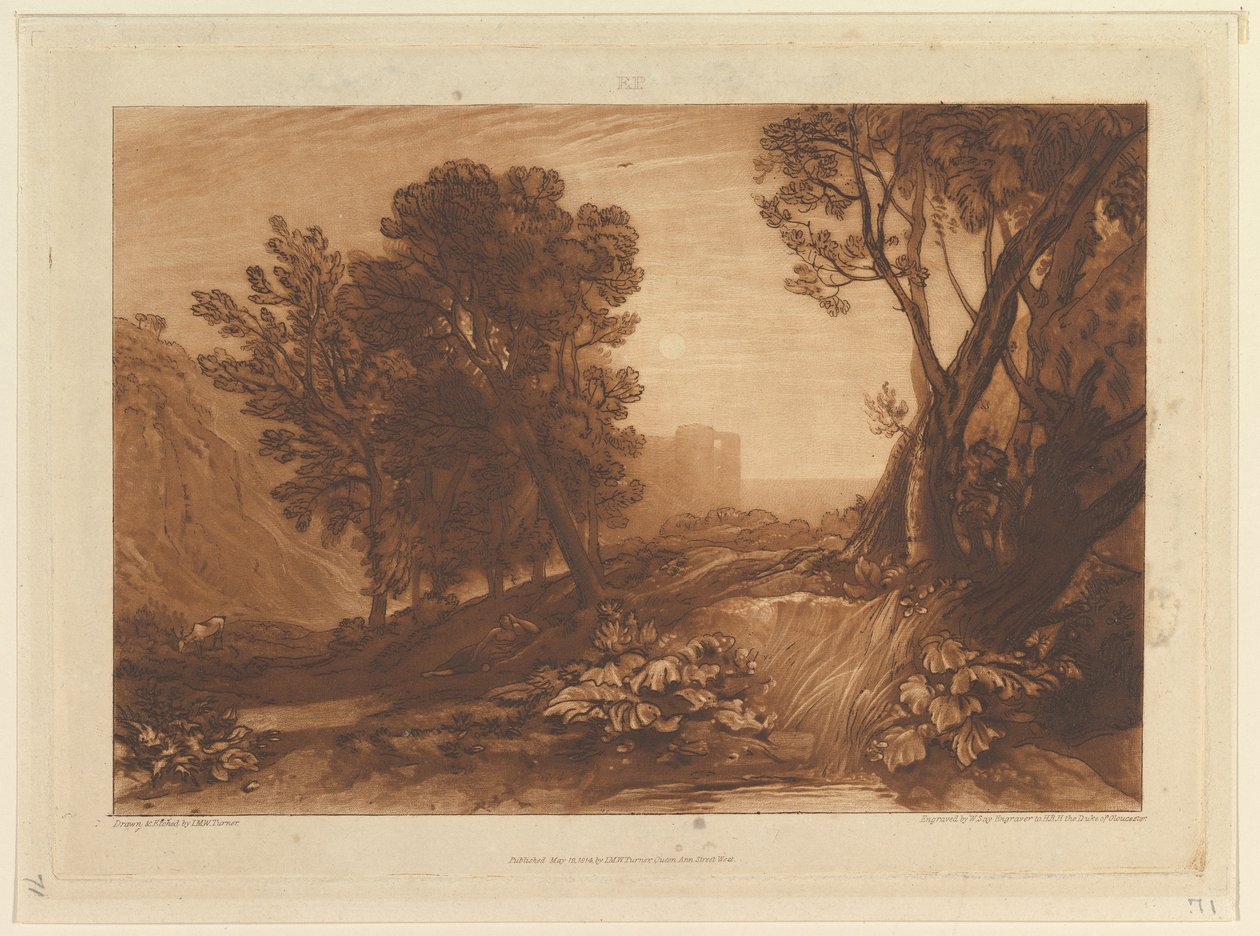 Einsamkeit, oder Die lesende Magdalena Liber Studiorum, Teil XI, Tafel 53, 12. Mai 1814 von Joseph Mallord William Turner