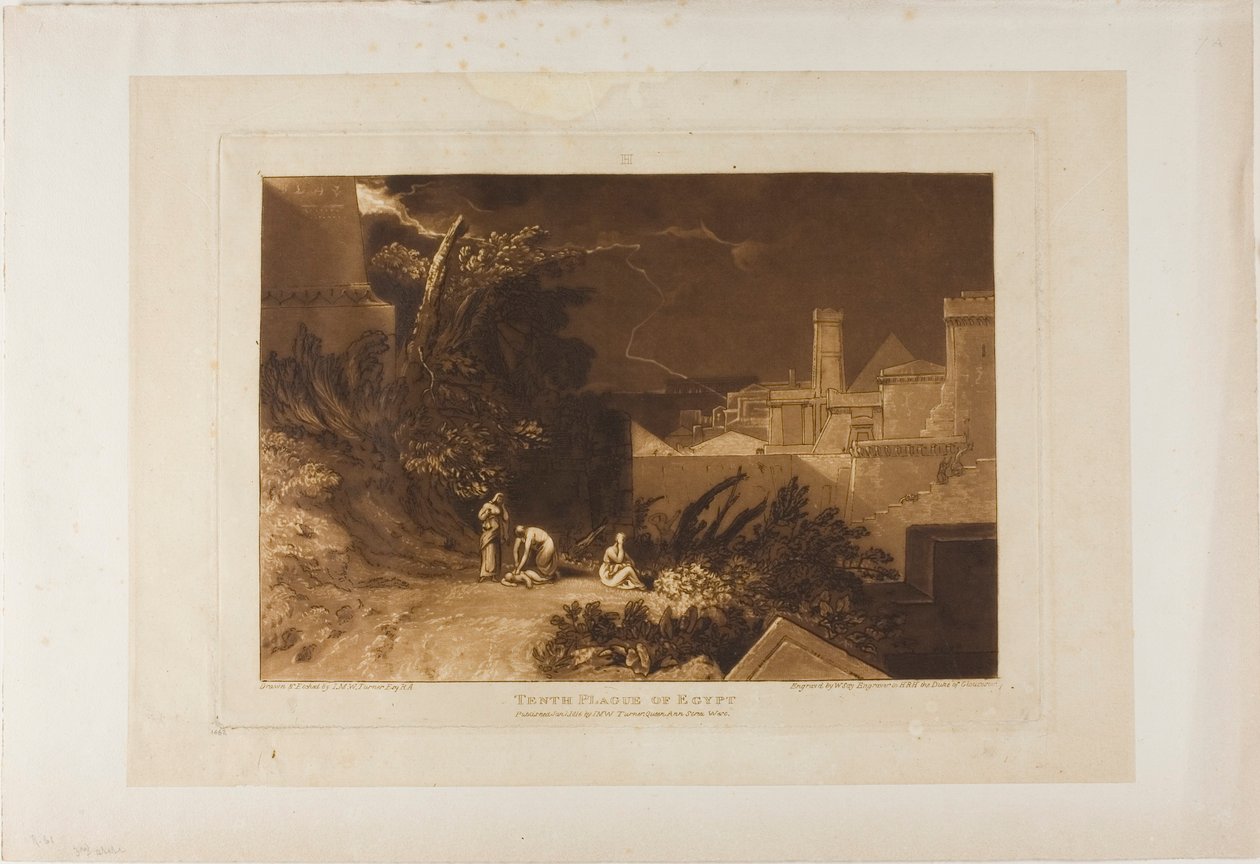 Die zehnte Plage Ägyptens, Platte 61 aus Liber Studiorum von Joseph Mallord William Turner