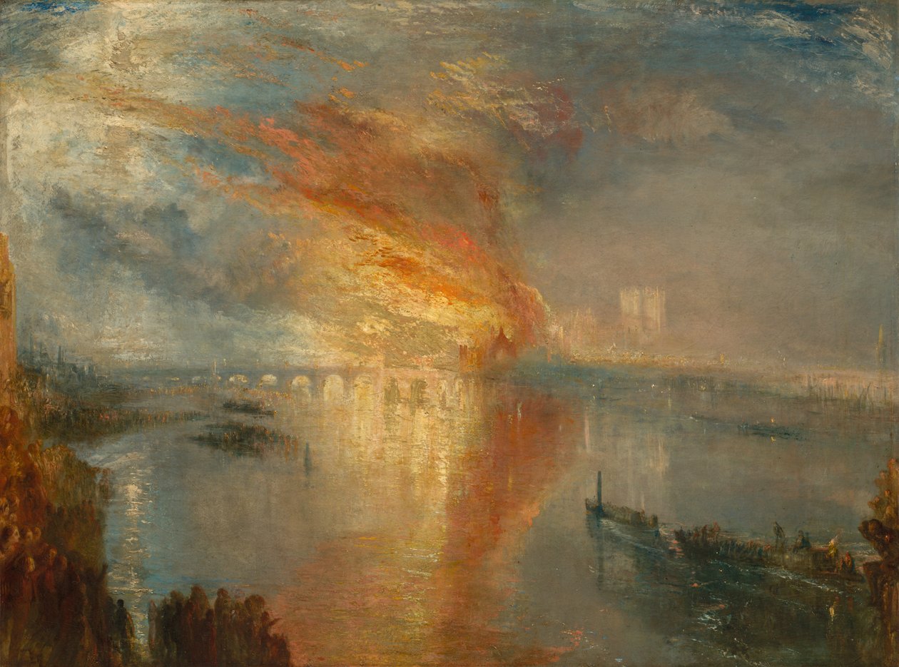 Der Brand der Häuser von Lords und Commons, 16. Oktober 1834 von Joseph Mallord William Turner