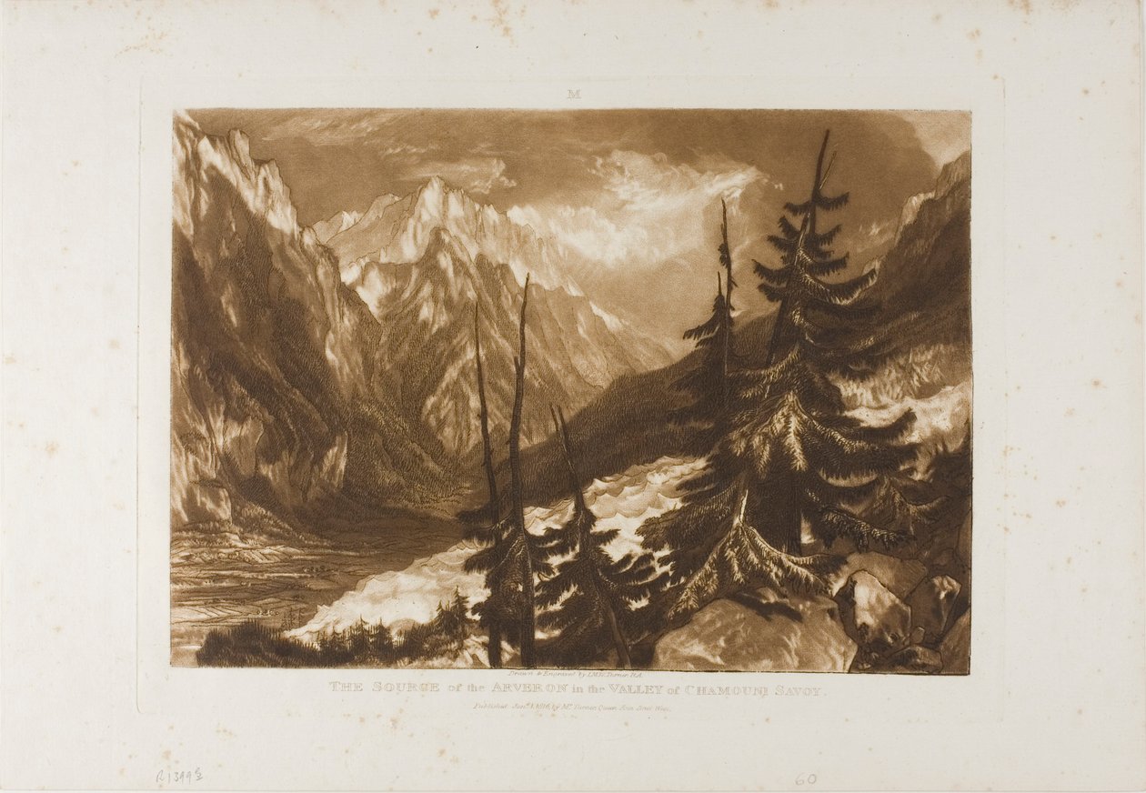 Die Quelle des Arveron, Platte 60 aus Liber Studiorum von Joseph Mallord William Turner