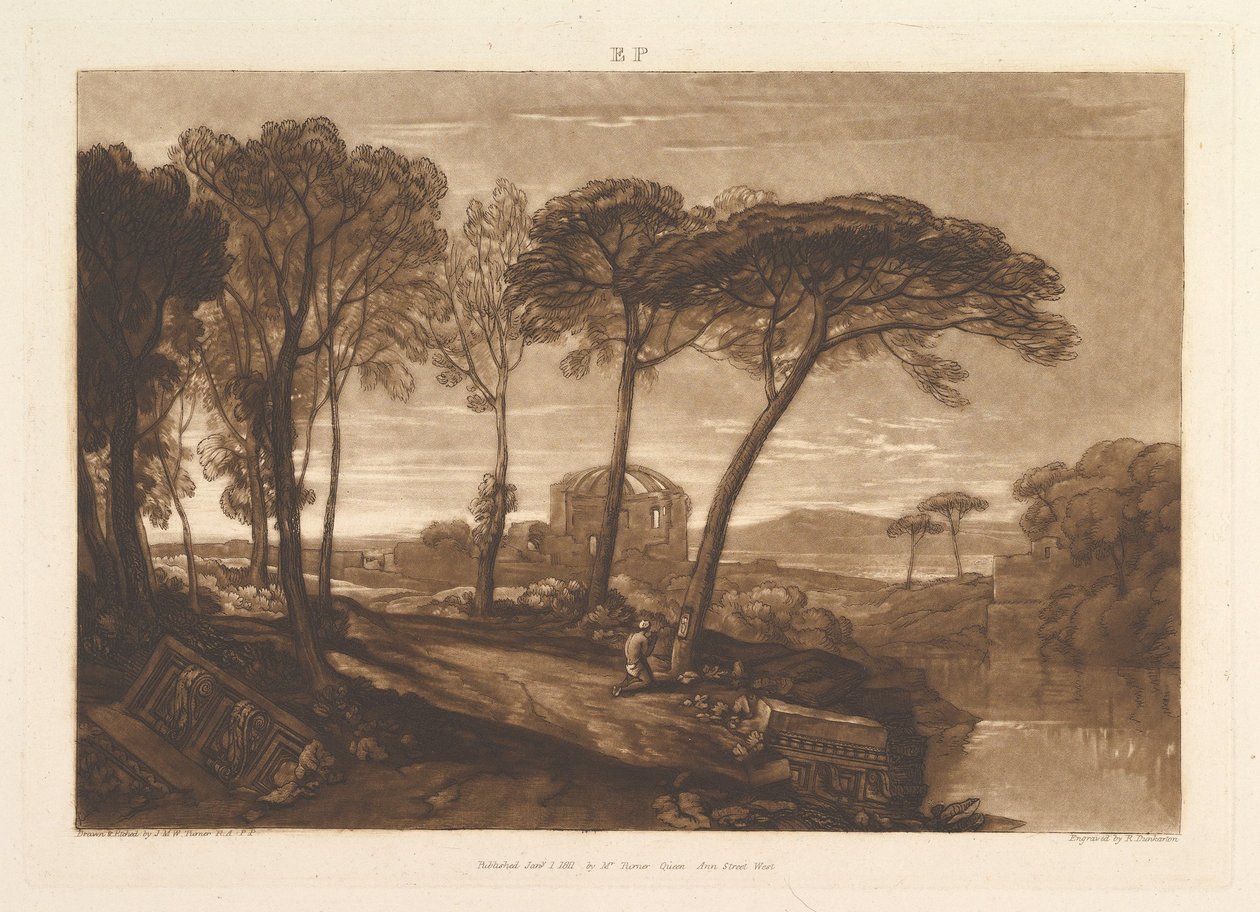 Der Tempel der Minerva Medica Liber Studiorum, Teil V, Tafel 23, 1. Januar 1811 von Joseph Mallord William Turner