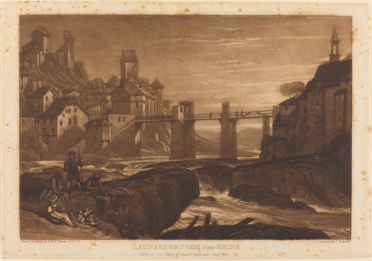 Lauffenbourgh am Rhein von Joseph Mallord William Turner and Thomas Hodgetts