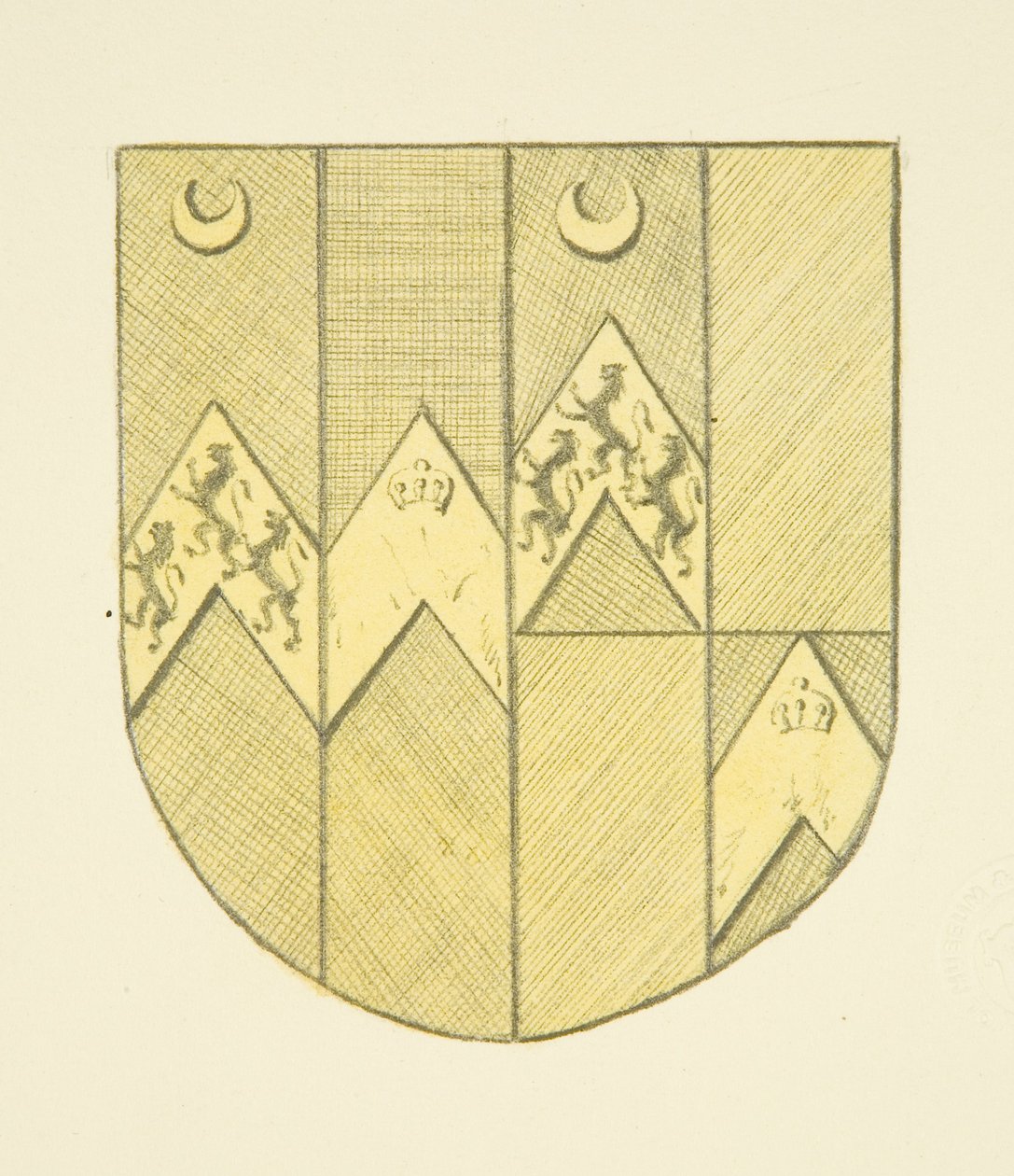 Wappen von Brook(e?) auf Messingplatte in St. Mary Redcliffe von Joseph Manning