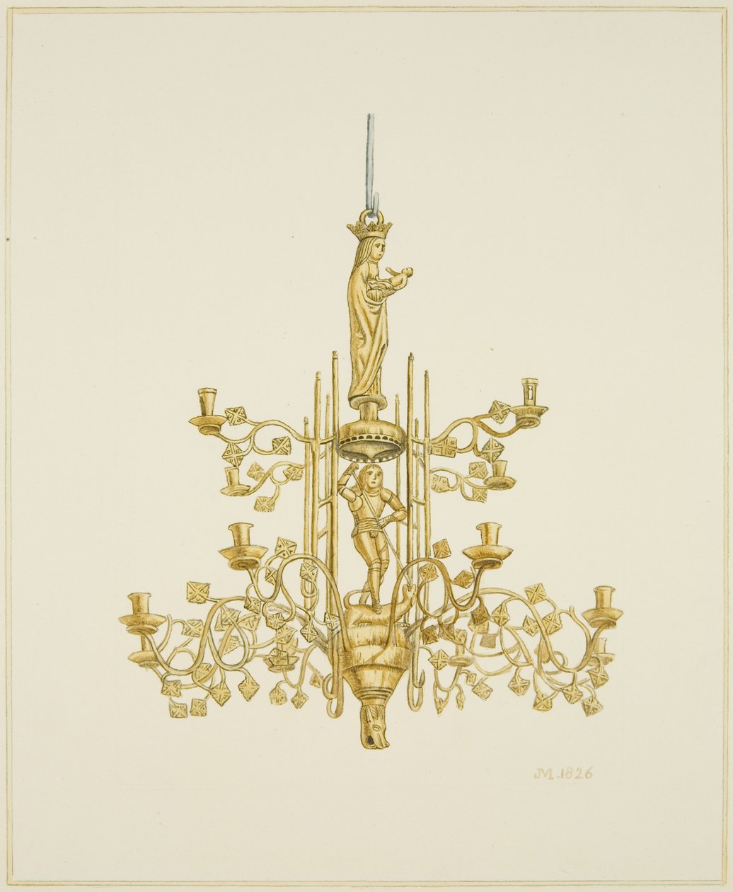 Messing-Kronleuchter in der Temple Church von Joseph Manning