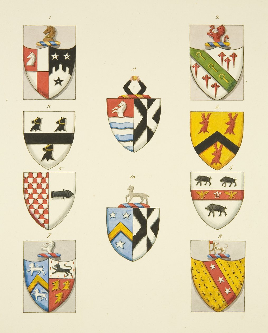 Wappen von Denkmälern in der St. Thomas-Kirche von Joseph Manning