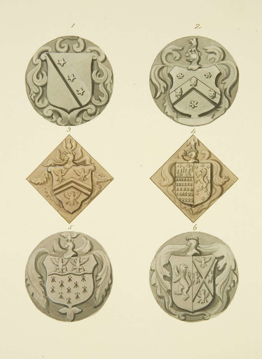 Wappen auf Grabsteinen in der St. Thomas Kirche von Joseph Manning