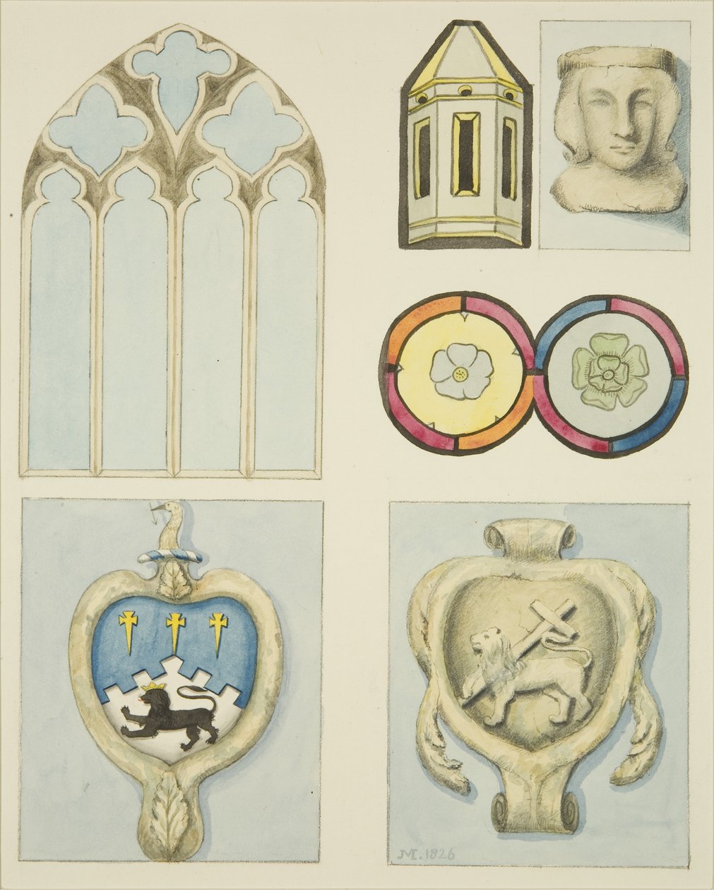 Details des Innenraums der Temple Church von Joseph Manning