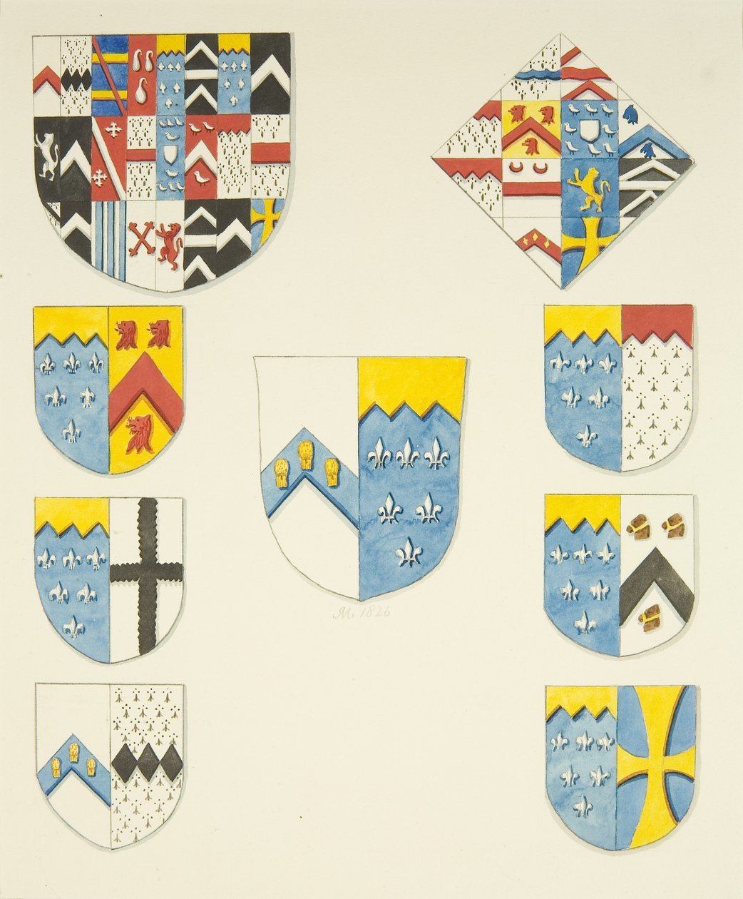 Heraldik auf Newtons Denkmal in der Kathedrale von Bristol von Joseph Manning
