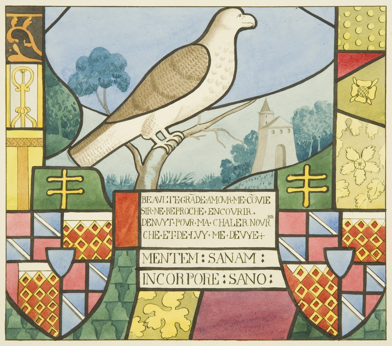 Buntglas in St. Markus - ein heraldisches Gerät von Joseph Manning