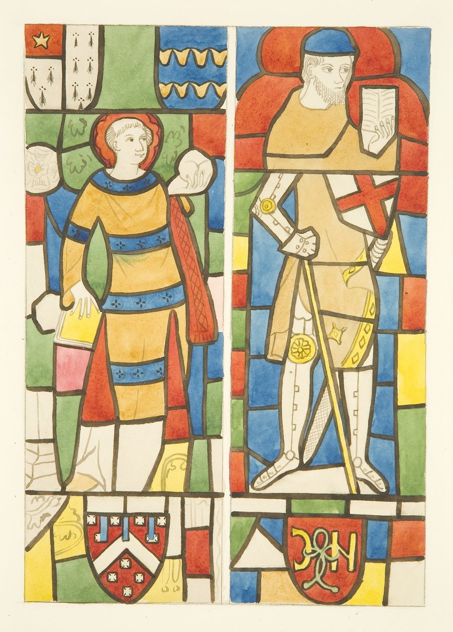 Buntglasfenster in den nördlichen und südlichen Fenstern des Chors der Kathedrale von Bristol von Joseph Manning