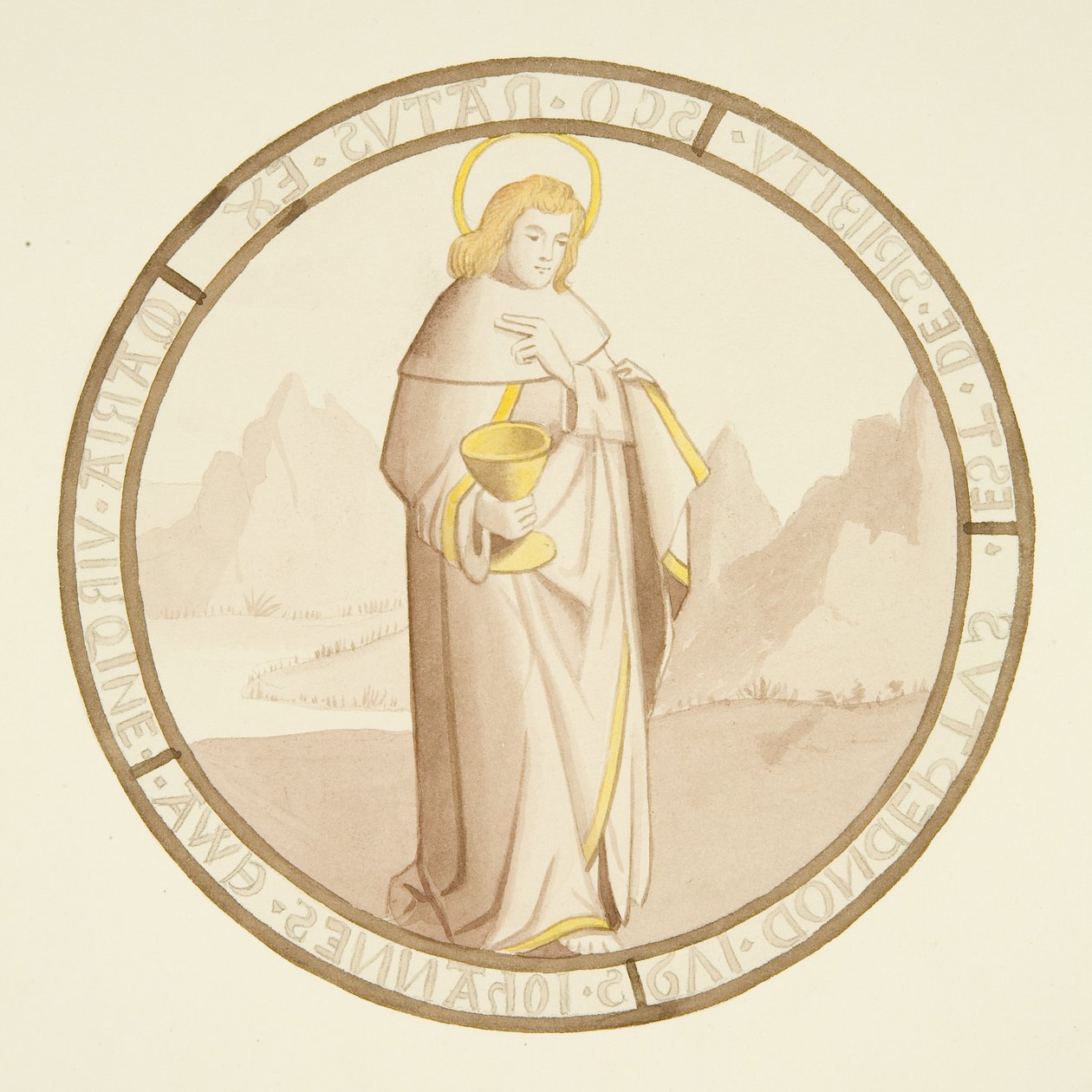 Buntglasfenster in der Privatkapelle des Bischofspalastes: St. Johannes von Joseph Manning