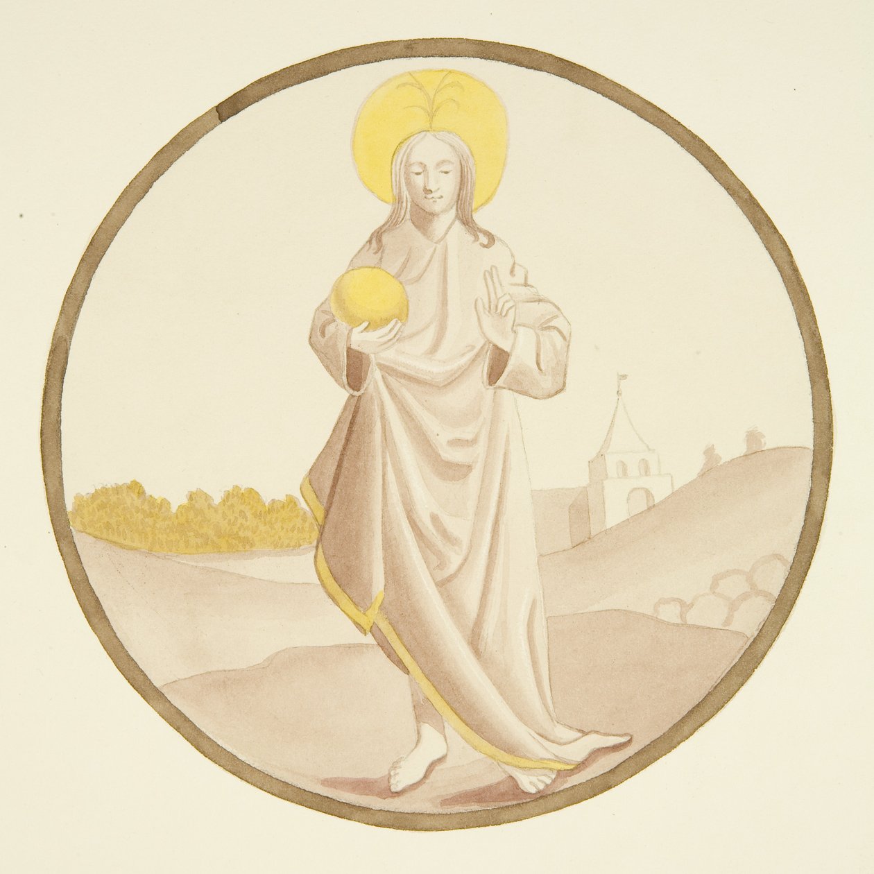 Buntglasfenster in der Privatkapelle des Bischofspalastes: Der Erlöser von Joseph Manning