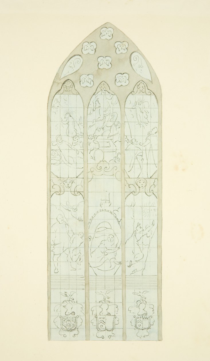 Buntglasfenster am östlichen Ende des nördlichen Seitenschiffs der Kathedrale von Bristol von Joseph Manning