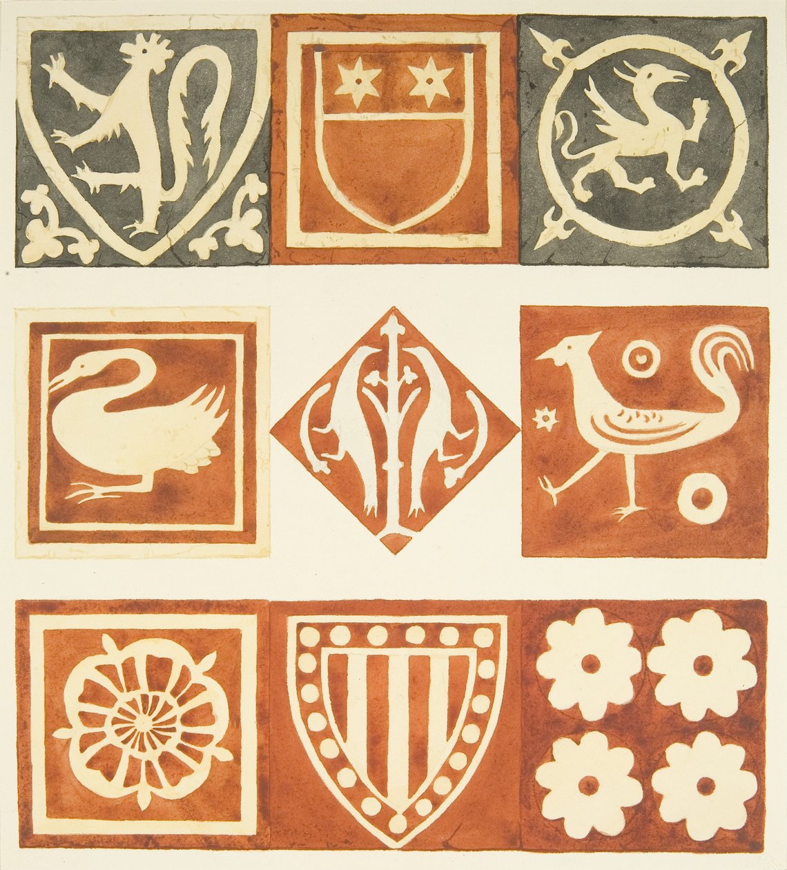 Fliesen im Vestraum und verschiedenen Teilen des Bodens der Kathedrale von Bristol von Joseph Manning