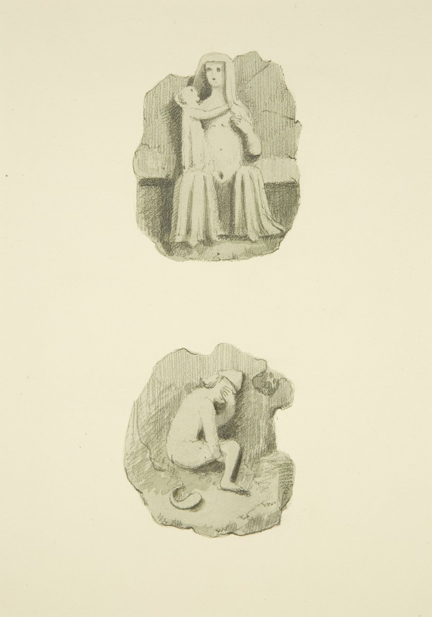 Zwei Gewölbesteine (Bossen) in der Decke von St. Mary Redcliffe von Joseph Manning