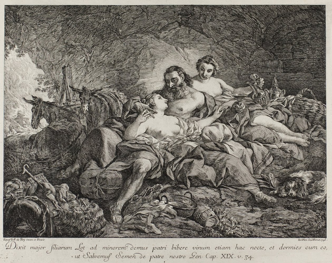 Lot und seine Töchter, 1748 von Joseph Marie Vien